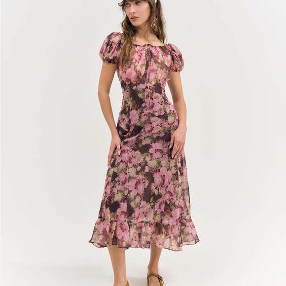 For Love And Lemons Dresses & Skirts - For Love & Lemons Adeline Floral Midi Dress